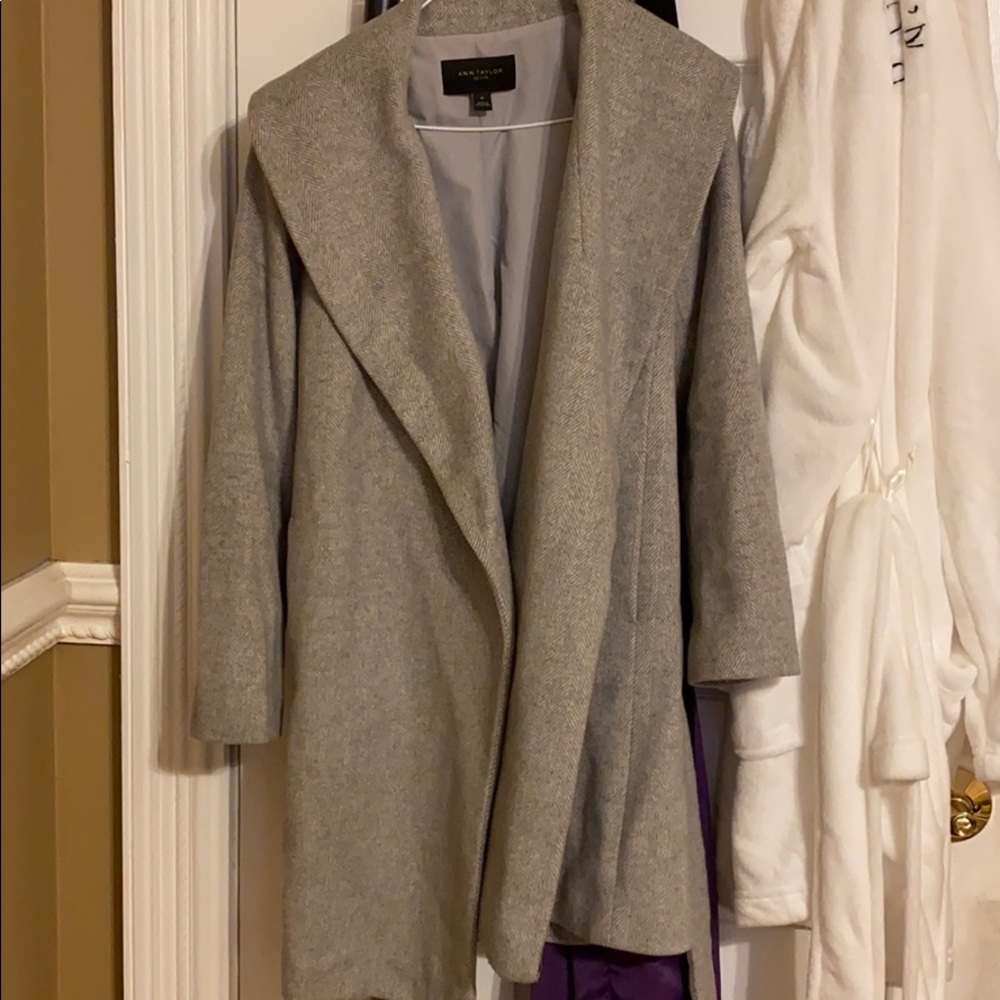 Ann Taylor Grey Wrap Coat